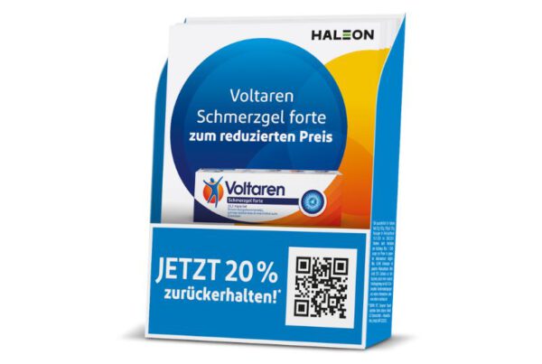 Cashback Voltaren Aktion Aufsteller 20